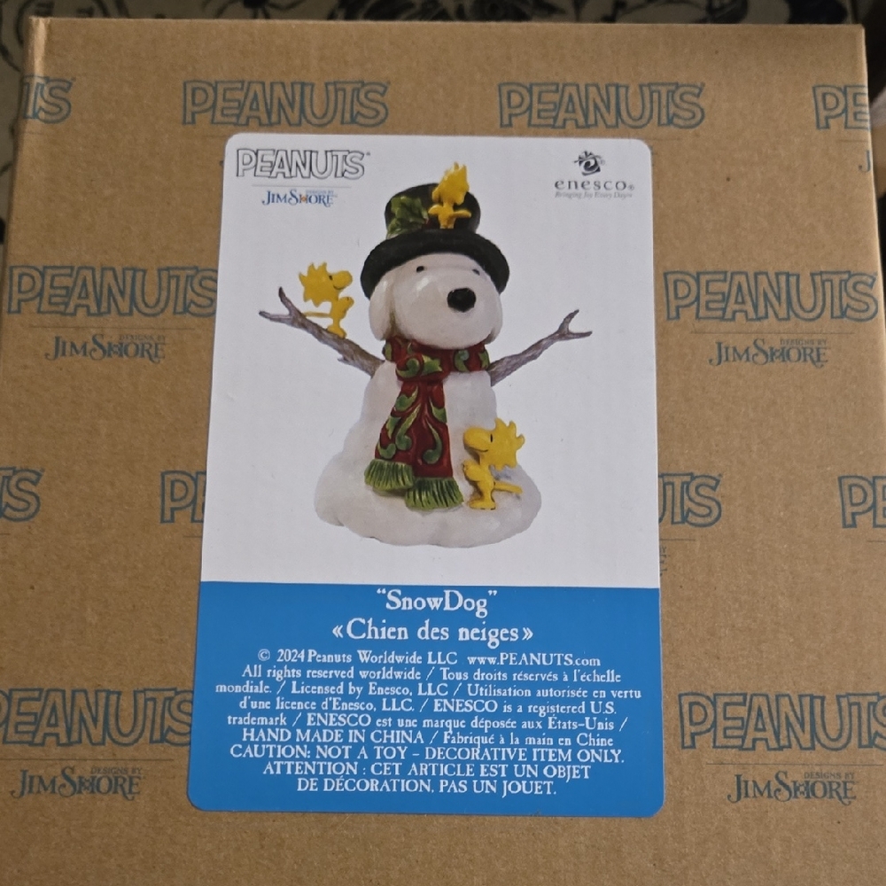 Jim Shore Peanuts SnowDog with Black Hat and Red Scarf